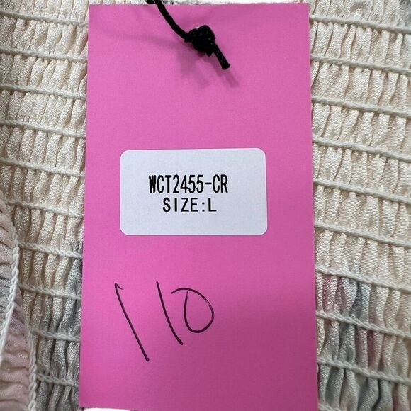 THML NWT Floral Smocked Midi Dress With Ruffle Sleeves Size Large - Picture 8 of 11